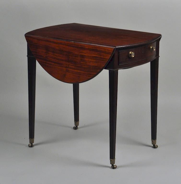 Appraisal: George III Mahogany Oval Pembroke Table one working drawer and