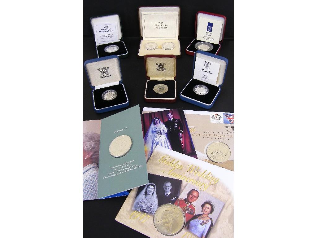 Appraisal: silver proof Piedfort p coin with certificate and case together