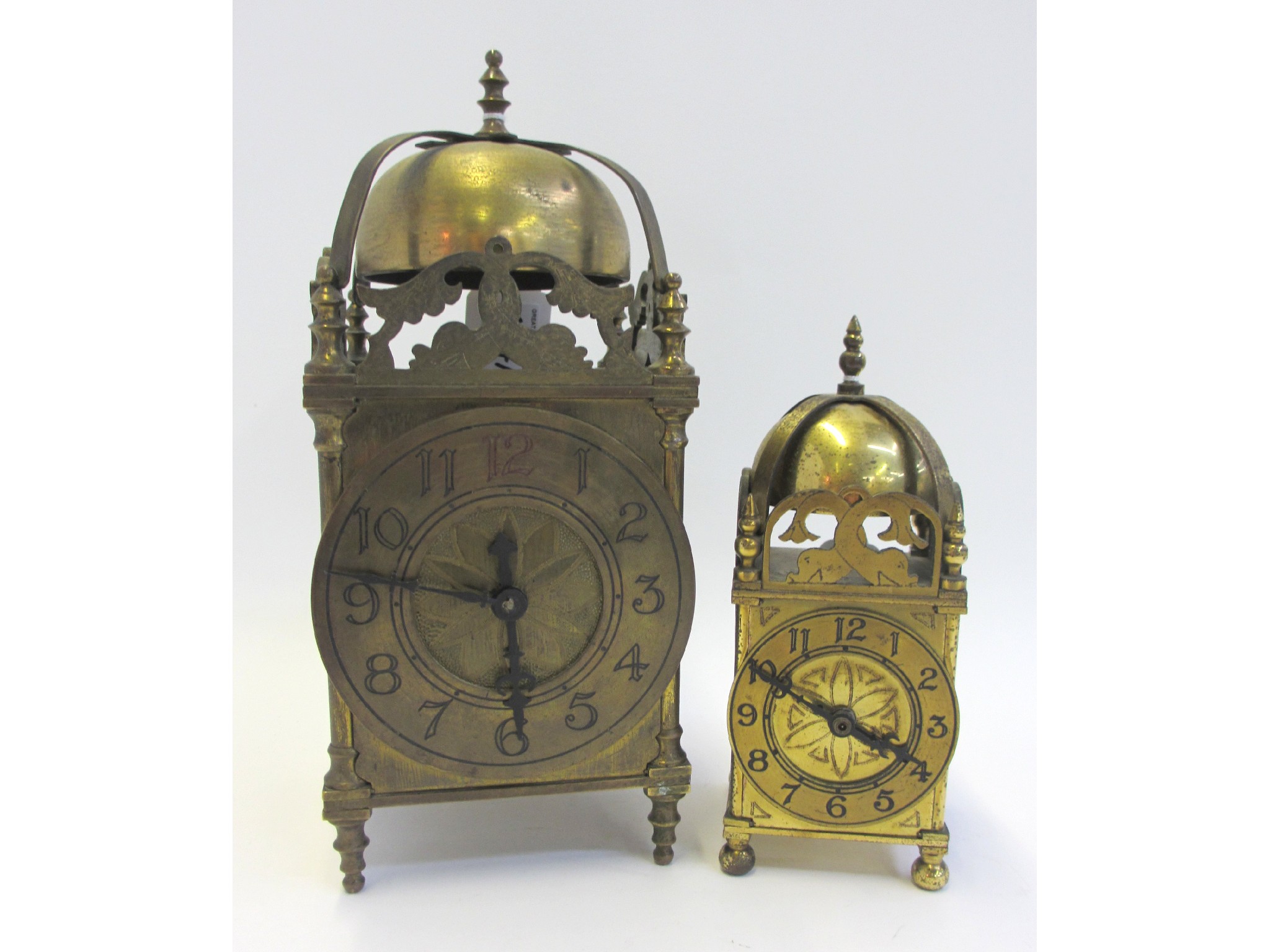 Appraisal: Brass cased lantern clock and another smaller example