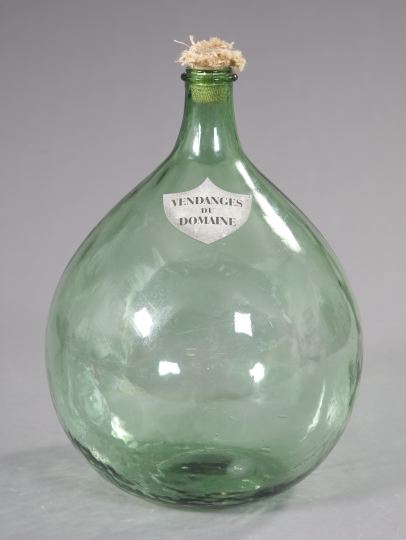 Appraisal: Magnum French Blown Green Glass Wine Bottle first quarter th