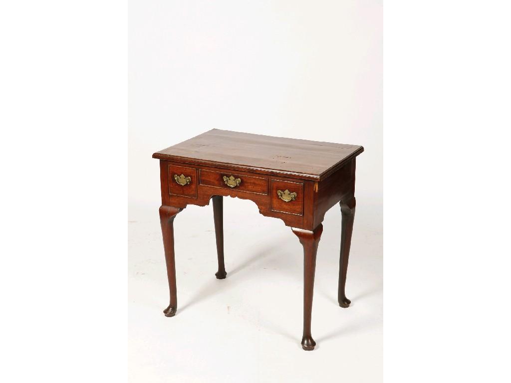 Appraisal: A GEORGE III MAHOGANY SIDE TABLE the rectangular top with