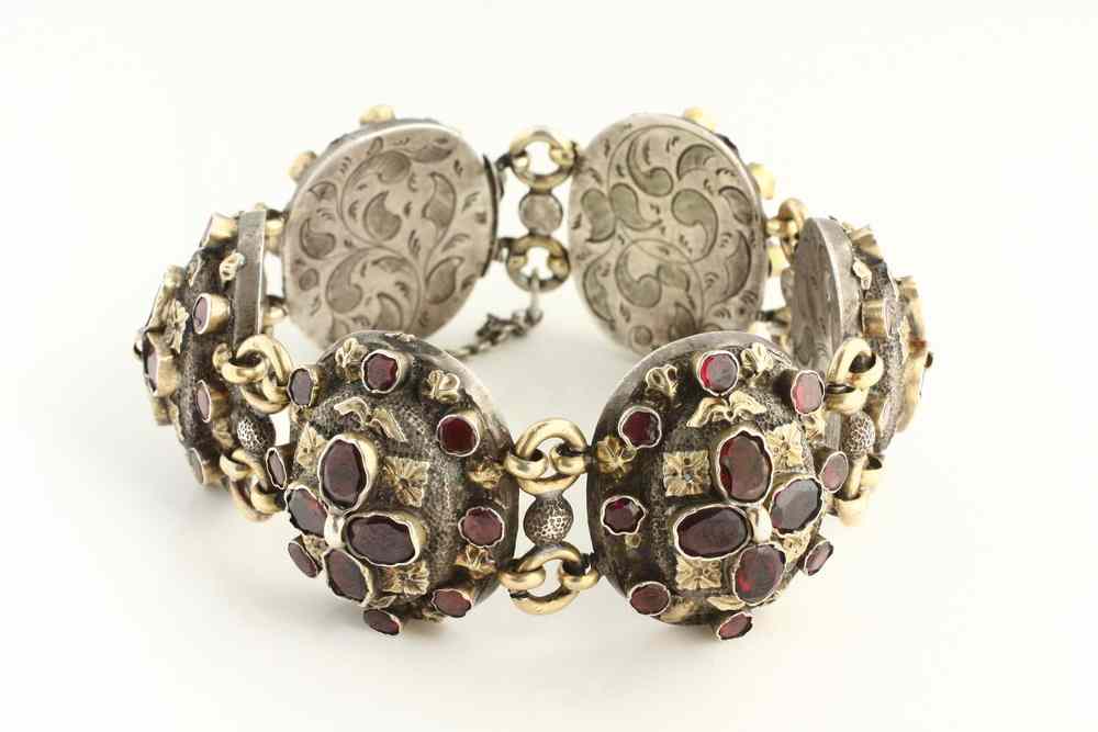 Appraisal: BRACELET - A Baroque period silver gilt bracelet set with