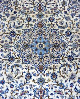 Appraisal: Persian type cream ground carpet with light blue borders the