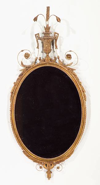 Appraisal: A George III style giltwood mirror late th century The