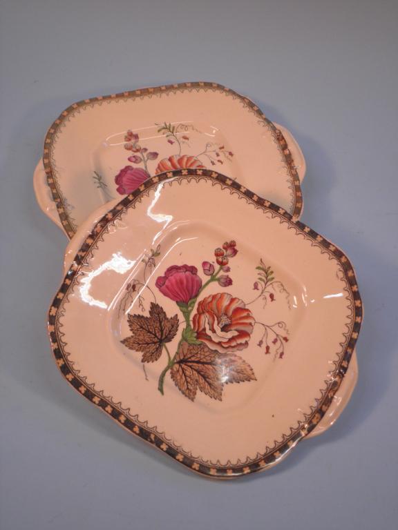 Appraisal: A pair of Edge Malkin Co cake plates each printed