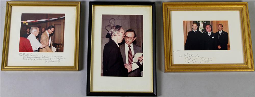 Appraisal: THREE SUPREME COURT JUSTICE PHOTOGRAPHS INCLUDING SIGNED SOUTER AND BRENNAN