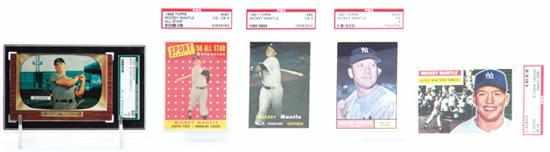 Appraisal: Collection Mickey Mantle baseball cards comprising Bowman SGC grading EX