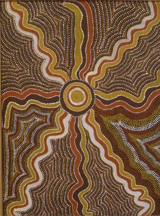 Appraisal: KATHLEEN PIJARA MULGA BONE DESERT SEEDS ACRYLIC ON CANVAS x