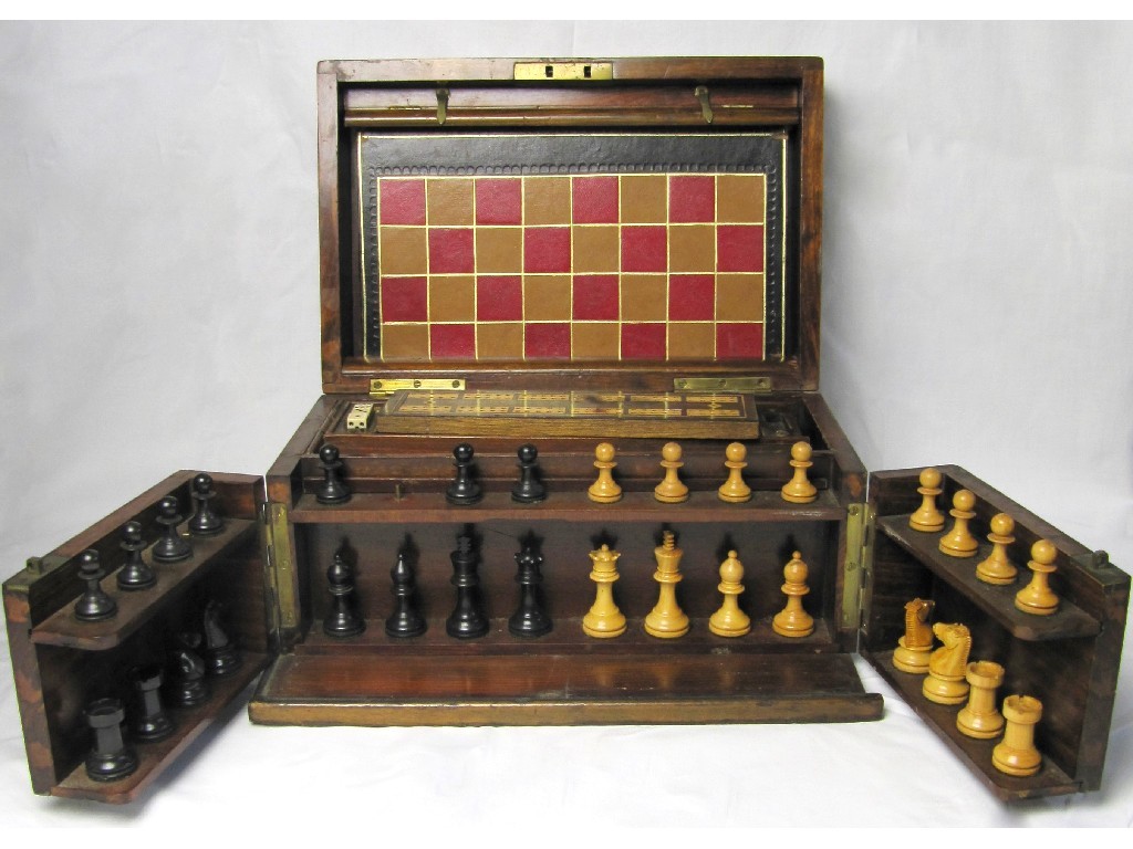 Appraisal: A Victorian compendium of games contained within a mahogany box