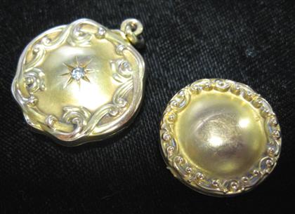 Appraisal: Two diamond set locketsart nouveau