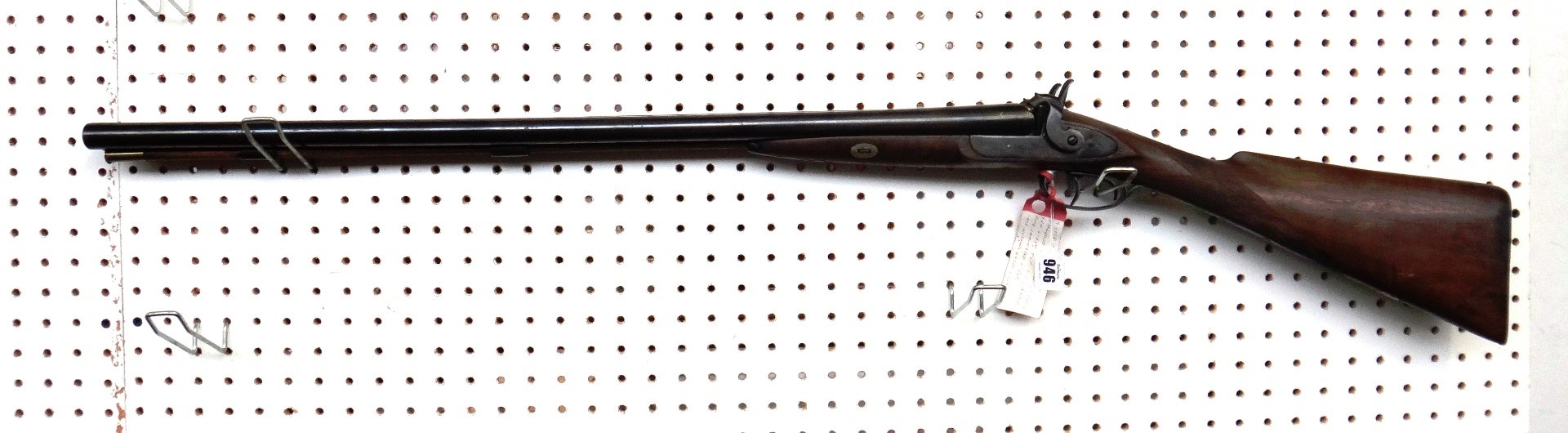 Appraisal: A double barrel percussion shotgun circa with plain steel barrels