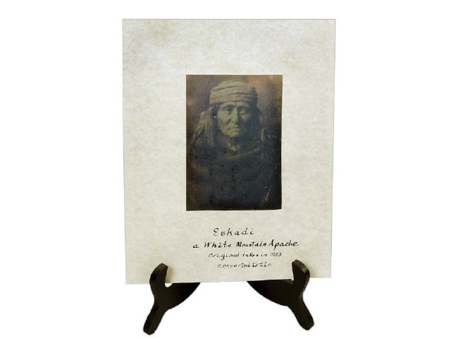 Appraisal: Tin type of Apache warrior EsKadi White Mountain Apache taken