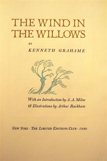 Appraisal: vol Limited Editions Club of New York Grahame Kenneth The