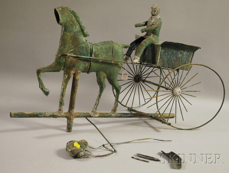 Appraisal: Patinated Molded and Sheet Copper and Cast Zinc Horse Driver