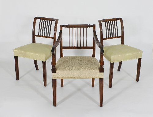 Appraisal: A set of twelve Regency mahogany dining chairs each crest