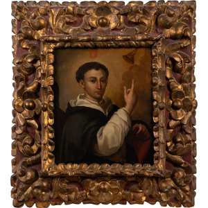 Appraisal: Spanish School th Century St Anthony of Padua oil on