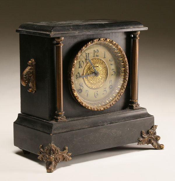 Appraisal: Ingraham mantel clock late Victorian era mfg ebonized case with