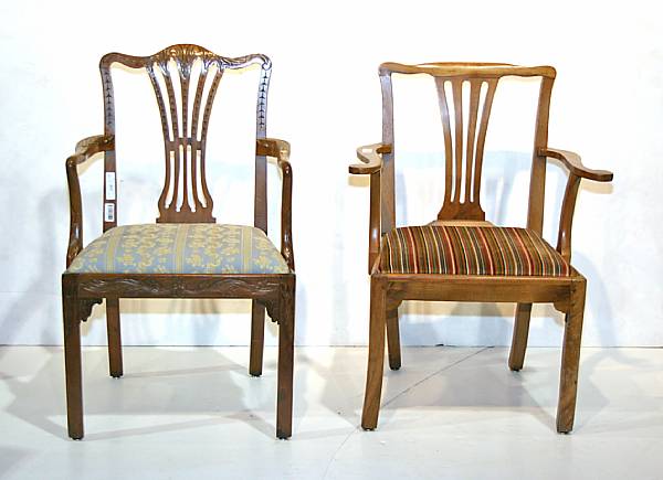 Appraisal: Two George III armchairs height of one in width in