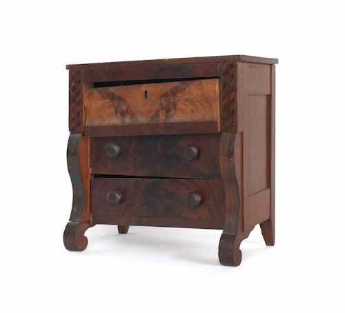 Appraisal: Doll's Empire mahogany chest of drawers th c h w