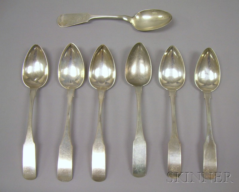 Appraisal: Set of Six American Coin Silver Spoons and Whiting Sterling