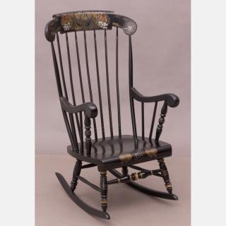 Appraisal: A Hitchcock Style Stencil Painted Rocking Chair by Ethan Allen