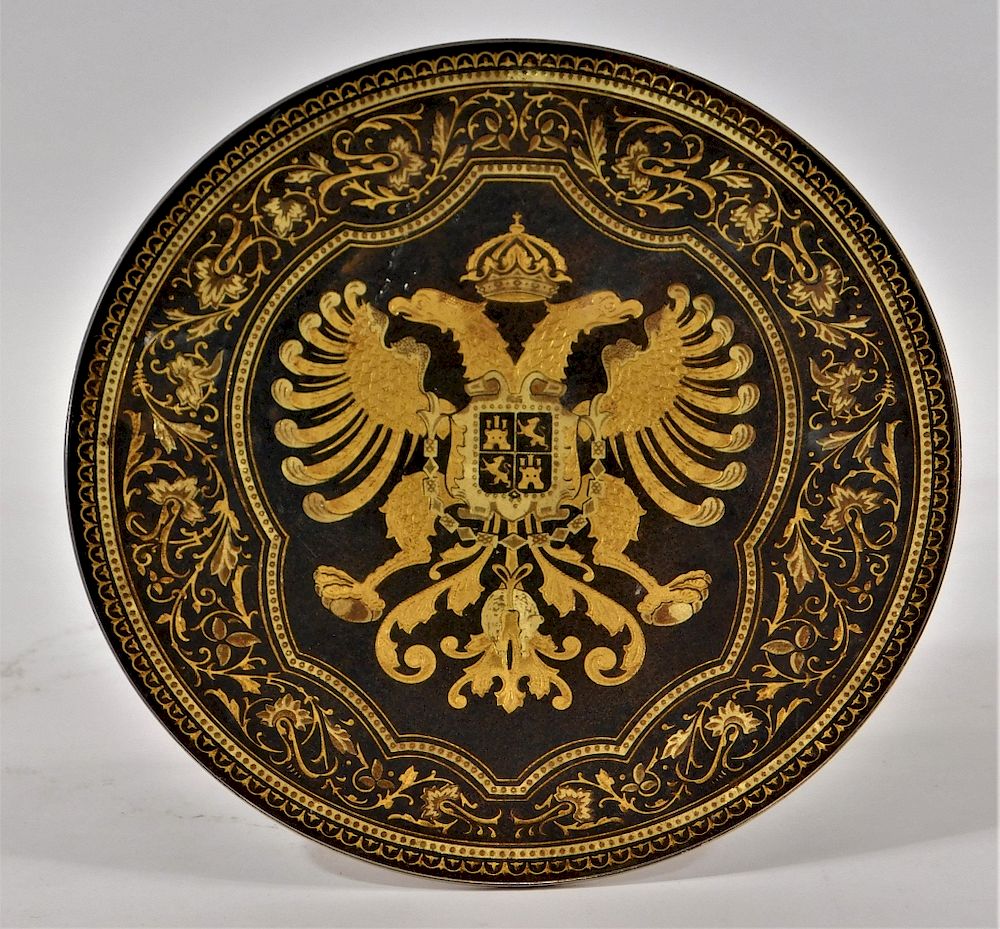 Appraisal: Russian Double Headed Imperial Eagle Metal Plate Russian Double Headed