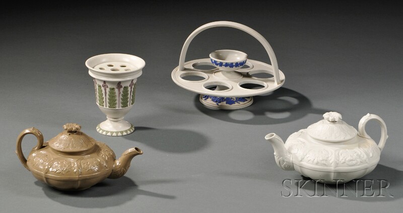 Appraisal: Four Wedgwood Smear-glazed Stoneware Items England th century a drabware