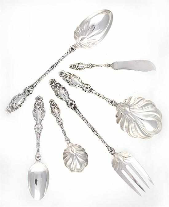 Appraisal: Whiting Lily pattern sterling flatware and serving pieces New York