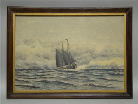 Appraisal: C WILHELMSEN SEASCAPE WITH SHIP Oil on canvas x in