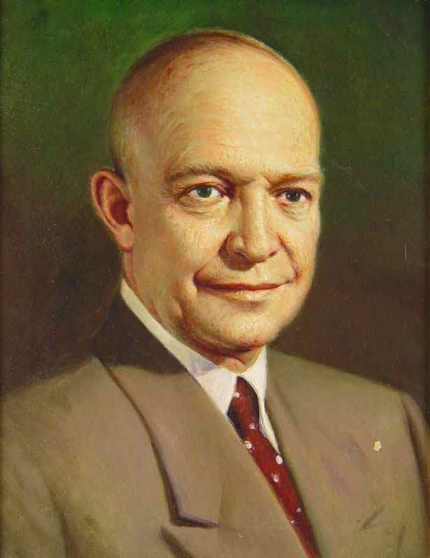 Appraisal: OIL ON CANVAS PORTRAIT OF DWIGHT EISENHOWER '' x ''