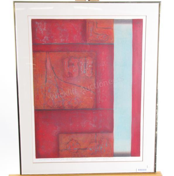 Appraisal: Framed lithograph entitled Memories of Travel unclearly signed and titled