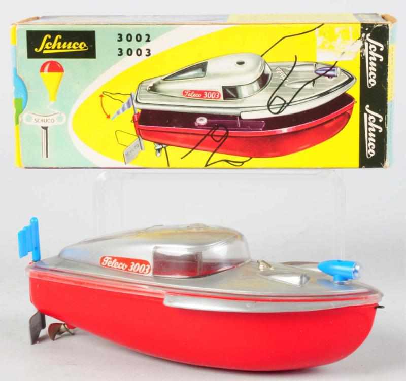 Appraisal: Tin Litho Schuco No Teleco Boat Toy German Wind-up mechanism