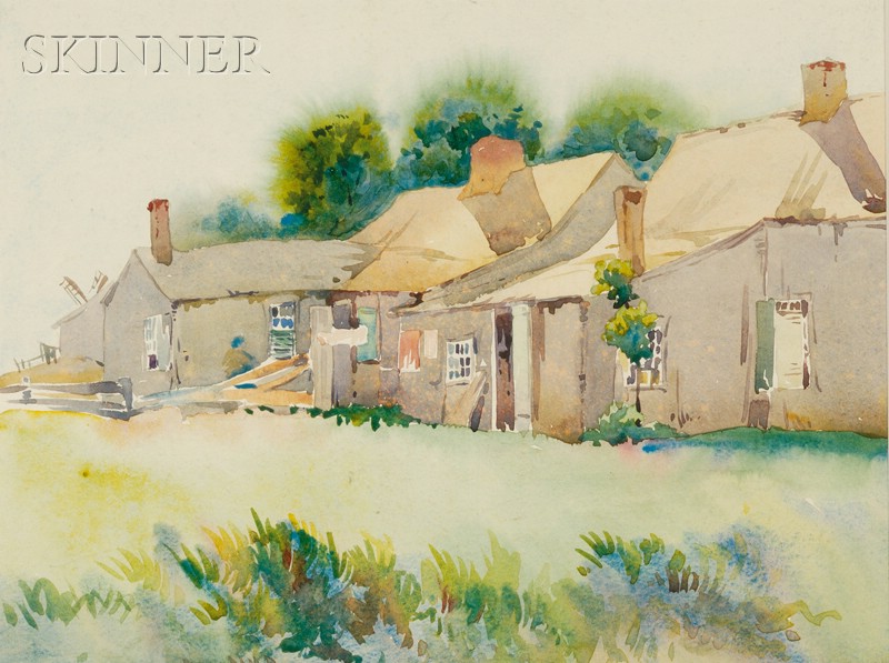 Appraisal: Bernard V Carpenter American - Nantucket Houses Unsigned Watercolor on