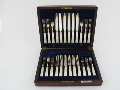 Appraisal: Plated ware five various cased sets of flatware and cutlery