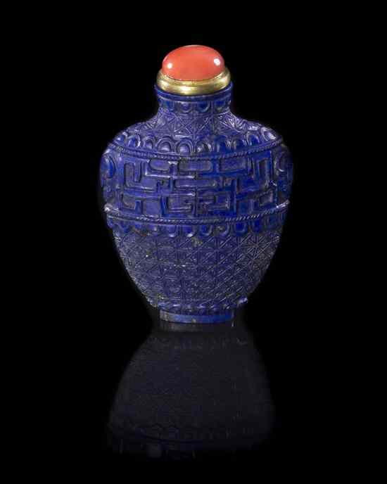 Appraisal: A Lady's Lapis Snuff Bottle the diminutive bottle of compressed