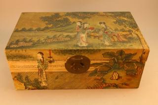 Appraisal: Antique Chinese Box Antique Chinese Box With figural imagery decorating