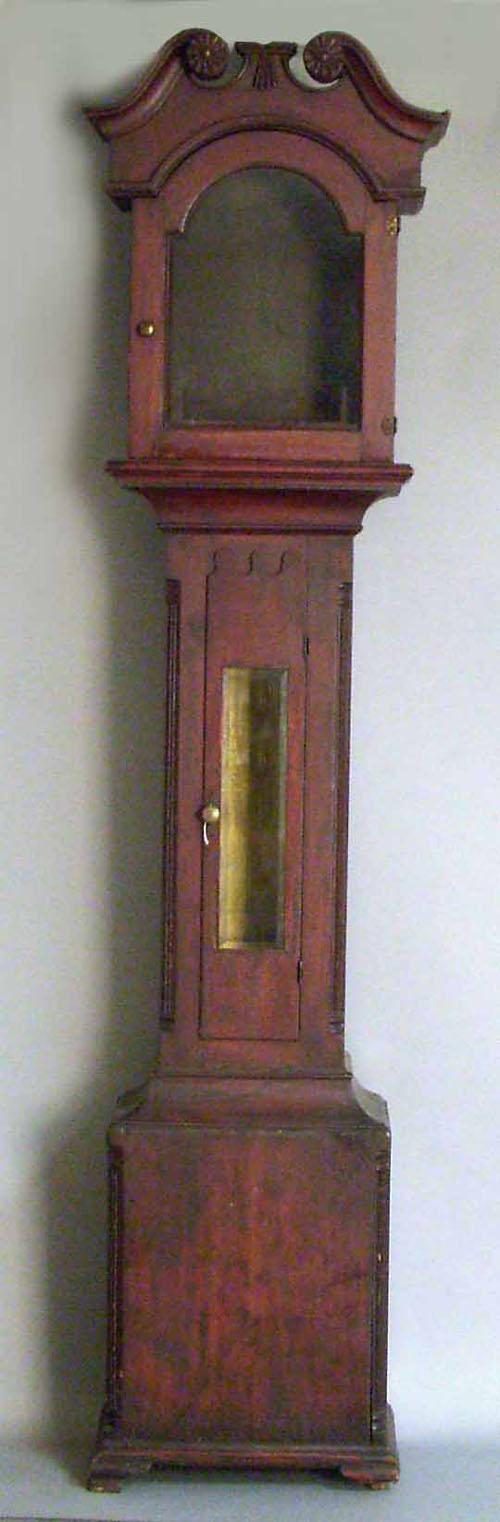 Appraisal: Pennsylvania stained pine tall clock case early th c h