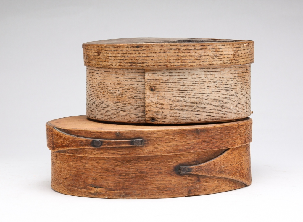 Appraisal: TWO BENTWOOD PANTRY BOXES American nd half- th century Round