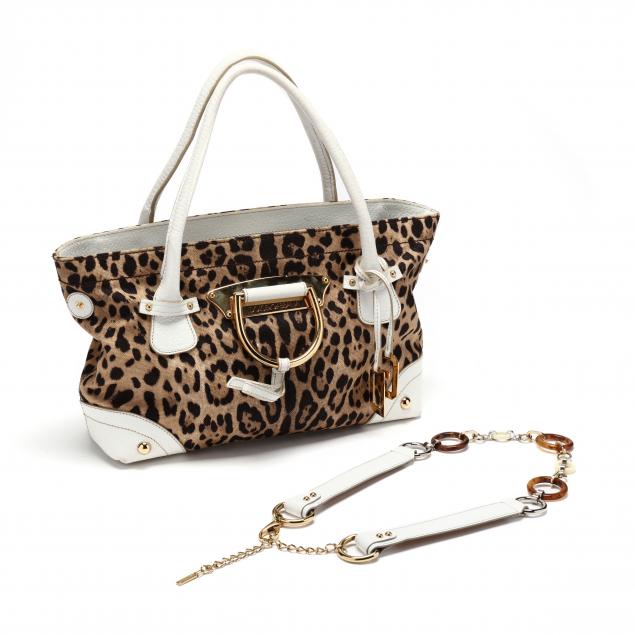 Appraisal: Leopard Print Tote and Leather Belt Dolce Gabbana Made in