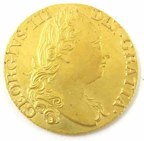 Appraisal: BRITISH GOLD GUINEA George III fourth bust fine gold Diameter