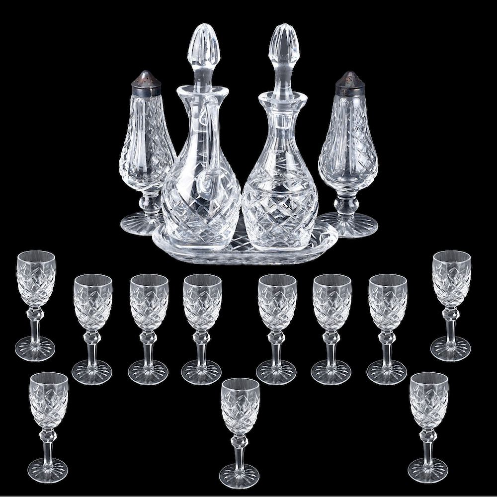 Appraisal: Sixteen Waterford Crystal Tableware Collection of Sixteen Waterford Crystal Tableware