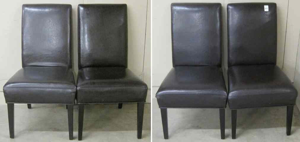 Appraisal: A SET OF FOUR CONTEMPORARY LEATHER DINING CHAIRS with matching