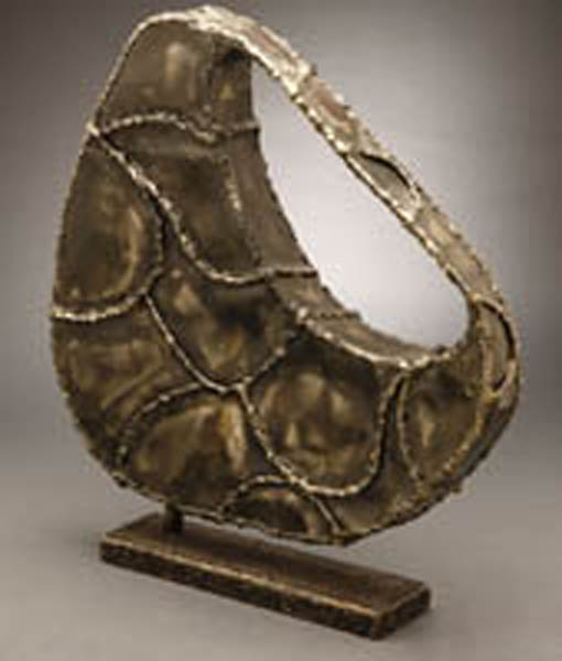 Appraisal: A Marcello Fantoni abstract metal vase sculpture A Marcello Fantoni