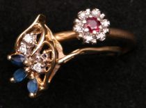 Appraisal: Two Ladies K Yellow Gold and Diamond Rings Two ladies