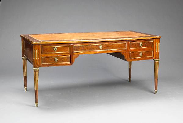 Appraisal: A Louis XVI brass mounted mahogany bureau plat fourth quarter