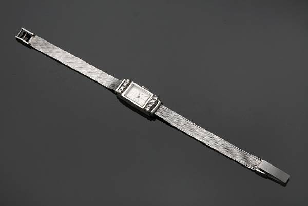 Appraisal: A ladies k white gold wristwatch with diamond bezel and