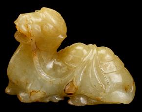 Appraisal: Chinese brown jade carving of a camel Qing dynasty