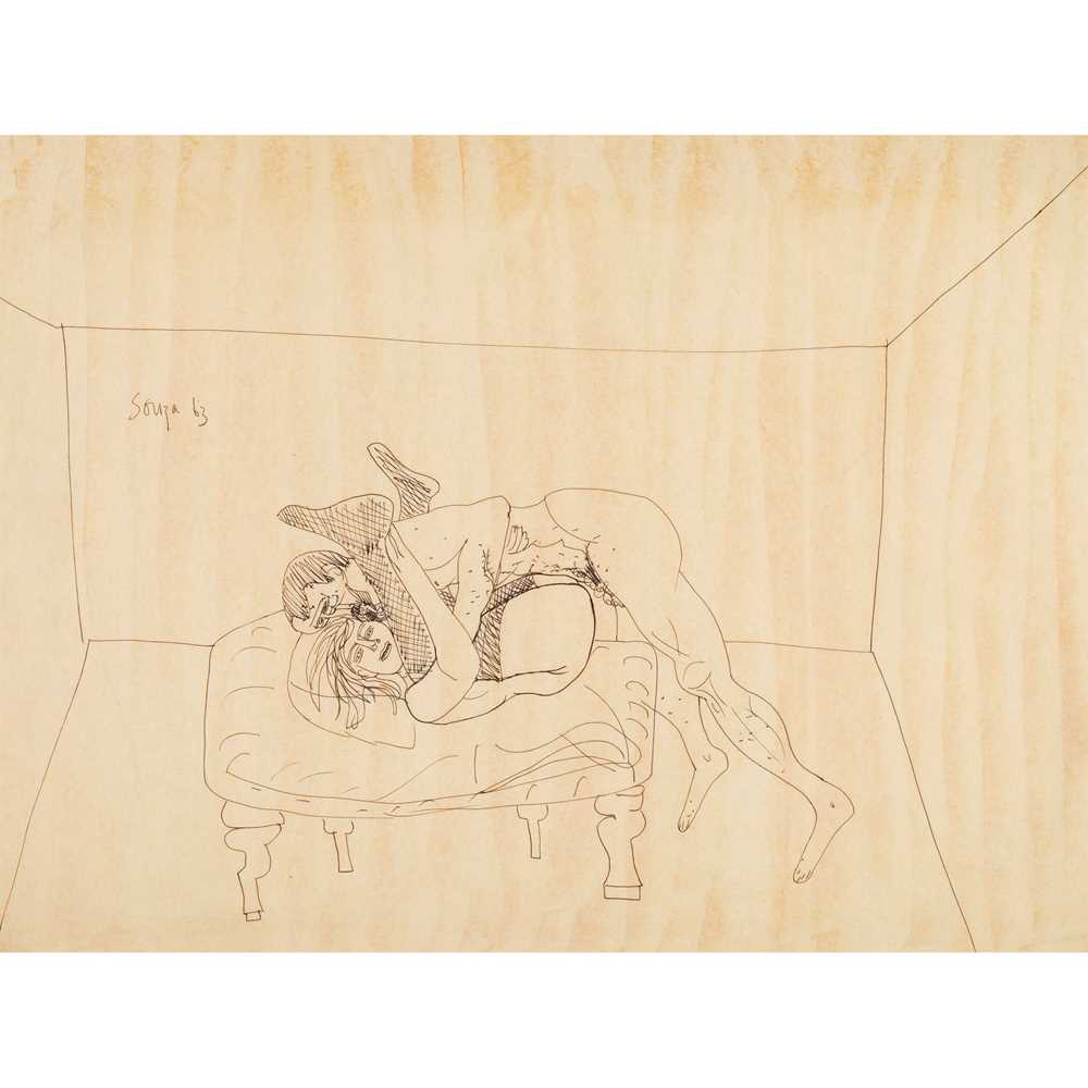 Appraisal: FRANCIS NEWTON SOUZA INDIAN - FOLIO OF FOUR EROTIC DRAWINGS