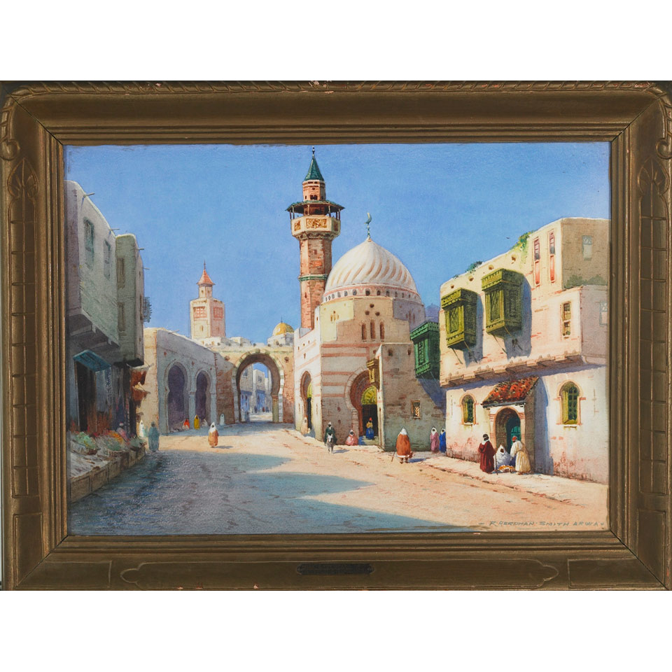 Appraisal: Robert Herdman-Smith - British STREET IN TUNIS A GATEWAY IN