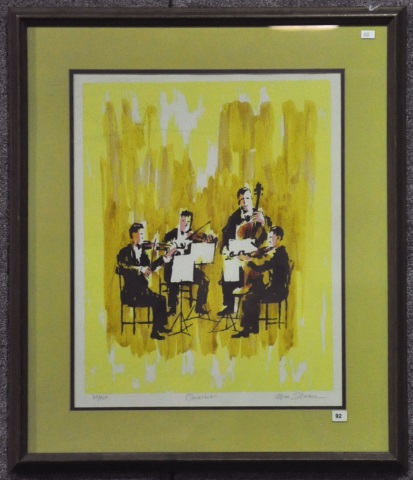 Appraisal: Lithograph by William SloanShowing string quartet Pencil signed and numbered